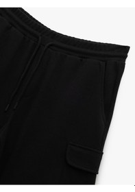 Resim Koton Beli Bağcıklı Kargo Cepli Spor Şort Siyah 5sam40114nk Siyah 