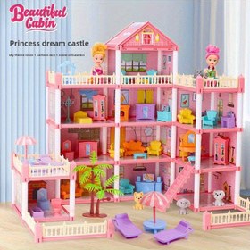 Resim 14 Odalı Bebek Evi DIY Villa Şato - Tam Mobilya Seti ile Birlikte, Doğum Günü ve Noel İçin Mükemmel Hediye, Rastgele Aksesuar Renkleri 