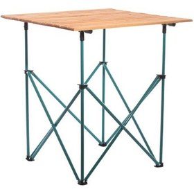 Resim Bushcraft Ahşap Katlanabilir 70 x 70 CM Büyük Ahşap Kamp Masası Ahşap 