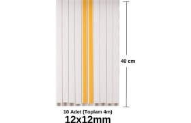 Resim Mikasso 4 Metre (12X12MM) Kedinden Yapışkanlı Kablo Kanalı | 4m (10 Adet x 40CM) Kablo Gizleyici 