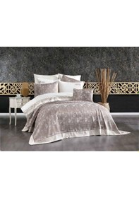 Resim Vnl Butik Yatak Örtüsü Çift Kişilik Deniz Bej Renkli 