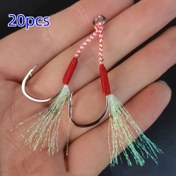Resim 20 Adet Yüksek Dayanıklılık Balıkçılık Yardımcı saç tokası - Çift Jigler, Dikey Jigging Yemleri İçin Yavaş / Hızlı Düşüş saç tokası - İyileştirilmiş Yakalama Oranları Ve Dayanıklılık 