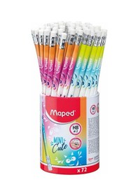 Resim Maped Mini Cute Silgili Hb Kurşun Kalem 12li Pembe 