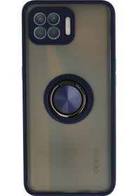 Resim Muratech Newface Oppo Reno 4 Lite Kılıf Montreal Yüzüklü Silikon Kapak - Lacivert 