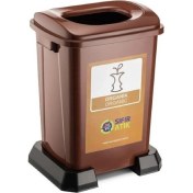 Resim Şenyayla Sıfır Atık Geri Dönüşüm Kutusu Organik Atıklar Kahverengi 50 lt 