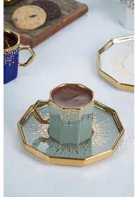 Resim ACAR Coleen 6 Kişilik Porselen Kahve Fincanı Takımı HXF-21-0114 