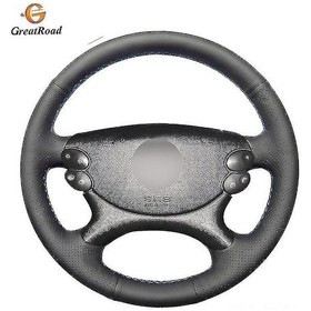 Resim Suofeng El Yapımı Siyah Gerçek Deri Mercedes E-class & Cls Direksiyon Kılıfı - W211 E230 E280 E350 Cls350 Cls500 Uyumlu 