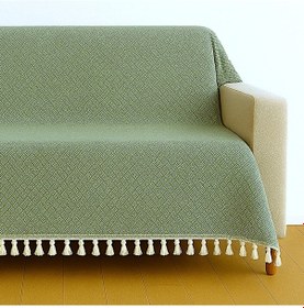 Resim Dama Desen Dokuma %100 Pamuklu Çok Amaçlı Pike Koltuk Örtüsü 180x230 Fıstık Yeşili 