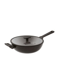 Resim Sambonet Tıtan Pro Non-stick Wok Tava Kapklı 30 Cm Siyah 