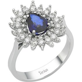 Resim Sirius G Renk Pırlanta Ve Damla Safir Taşlı Yüzük 0804R0254 