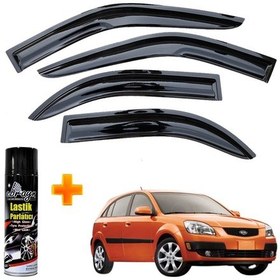 Resim Kia Rio Mügen Cam Rüzgarlığı Hb 2005-2011 Arası 4 Lü Takım +500ml Lastik Parlatıcı 