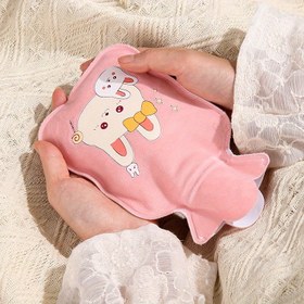Resim 1 adet Sevimli Karikatür Peluş 12.32oz Sıcak Su Torbası - PVC, Elektriksiz El & Karın Isıtıcısı Tavşan Tasarımlı, Rahat Geceler & Tatiller İçin Mükemmel, Noel İçin En İyisi 