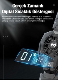 Resim Polhammobile Polham Rgb 5-8.45 Inç Dijital Göstergeli Tablet Soğutucu Telefon Gamer Oyuncu Radyatör Soğutma Fanı 