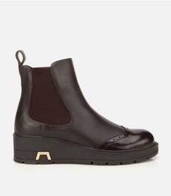 Resim Hotiç Kadın Deri Kahverengi Lastik Detaylı Dolgu Topuklu Bot 01boh313380a480 01boh313380a480 Kahverengi 