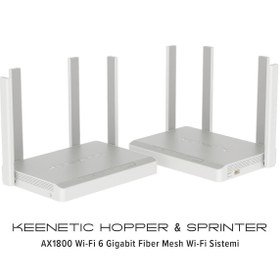 Resim Keenetic AX1800 Wi-Fi 6 Gigabit Mesh Sistemi (Hopper + Sprinter 2'li Kit) 