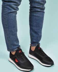 Resim WALKWAY Siyah Kırmızı Kilit Bağcıklı Hafif Esnek Erkek Spor Ayakkabı Apollo 166 M 