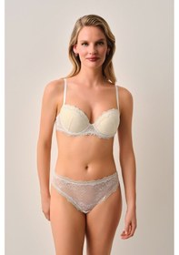 Resim Suwen Cosmopolitan Dantelli Yarı Destekli Balenli Sütyen St4453609a036 Ekru 