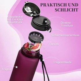 Resim UZSPACE spor İçecek şişesi 500 ml/800 ml/1 l, sızdırmaz, Tritan nane bisfenol A içermez, bisiklet, fitness, dış mekan için su şişesi, Mor Kırmızı, 500ml 