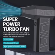 Resim NOPNOG Taşınabilir Turbo Üfleyici, 130000 RPM Yüksek Hızlı El Tipi Jet Fan, Type-C USB Şarj Edilebilir, Yüksek Hızlı Elektrikli Hava Temizleme Püskürtücü, BBQ Karbon Artığı, Araba, Ev, Bilgisayar, Klavye ve Dış Mekan İçin Uygun 