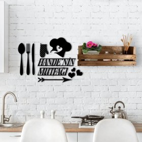 Resim BK Gift Dekoratif Doğal Ahşap Raf ve Isme Özel Mutfak Duvar Süsü-1 