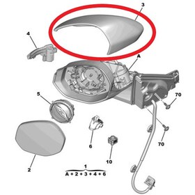 Resim Peugeot 3008 (2024-2025) Sağ Dikiz Ayna Kapağı Parlak Siyah (Orijinal) 