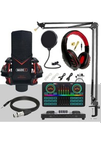 Resim Midex Gmx-1 Effective Set Condenser Mikrofon Ses Kartı Kulaklık Canlı Yayın Paketi Telefon Ve Pc 