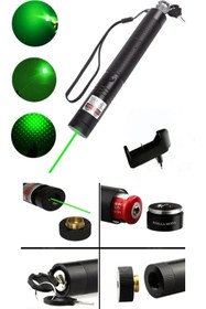 Resim harry Yeşil Şarjlı Lazer Pointer 150km Mesafe Metal Kasa 2 Başlık-Şarj Cihazı-Pil-Anahtar Yakıcı Lazer 