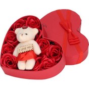 Resim Jeemson Kaliteli Sabun Gül Hediyelik Kutusu - Kalp Şeklinde, 10 Adet Sabun Gülü Ve Peluş Ayı İle - Romantik Dekorasyon, Sevgililer Günü, Doğum Günü Hediyesi 