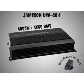 Resim Jameson 4000W 4 Kanal Oto Amfi, Bass Kontrol Özelliği ile Yüksek Performans Sağlar 