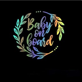 Resim Renkli Bebek Araba Arka Pencere Çıkartma Araba Gövde Stil Kapı Uyarı Reflective Laser 30x30cm 1 Piece Set 