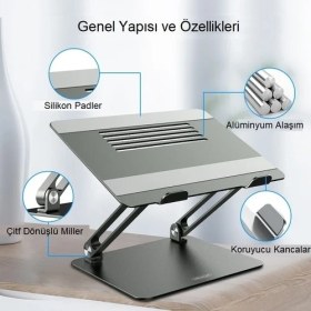 Resim Moonix Full Alüminyum Ayarlanabilir MacBook Laptop Standı 10-17 Inç 