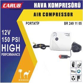 Resim Carub Hava Kompresörü 12V Beyaz 