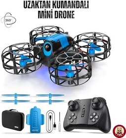 Resim Uzaktan Kumandalı Mini Drone Işıklı Şarjlı Takla Atabilen 360° Dönüş Yapabilen Otomatik İniş Kalkış Hobi Drone 8-10 Dakika Kullanım Süresi 