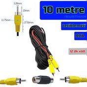 Resim 10 Metre Araç Kamerası Video Kablosu Tetiklemeli Rca Soket 