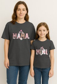 Resim SVART WEAR MAMA MINI Anne Kız Kombin Tişört Takımı T-Shirt Twin Anne Kız Çocuk Oversize MAMA MINI (TEKLİ FİYAT) 