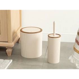 Resim English Home Bej Evelyn 2'li Banyo Seti Bej Plastik 2 Parça 