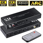 Resim Gplus 4K422A HDMI 2.0 4K HDR10 HDCP 1.4 ARC Combo Switch Splitter 