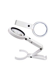 Resim Upway 8 Led'li Şarjlı Profesyonel 5x/11x Katlanabilir Büyüteç - El Ve Masaüstü Çift Mercek Büyüteç 