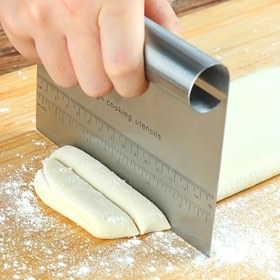 Resim 1 adet, Paslanmaz Çelik Hamur Kesici, Kek Kazıyıcı, Pizza Kesici, Paslanmaz Spatula, Ölçülü Krep Çevirici Pişirme Aracı 