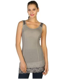 Resim Bulalgiy Kadın Gri Dantelli Payetli Bluz - Bga129396 