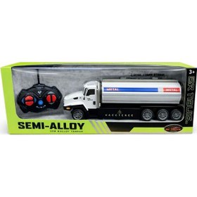 Resim Uzaktan Kumandalı Tanker Tır Oyuncak Semi-alloy Metal Gövdeli Işıklı Sesli Rc Tır Diğer 