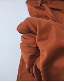 Resim Kızıl Kahve Renkte Jarse Kumaş En: 150cm-10795 Kahverengi 
