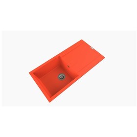 Resim Polex Cristalüx Granit Evye P-X1 Turuncu Tezgah Altı Ve Tezgah Üstü Mutfak Evyesi 98x49.5 CM 