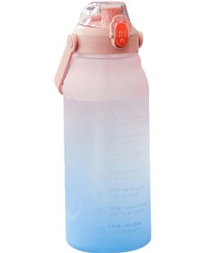 Resim Monyee 2000ml Pembe-mavi Gradyan Spor Su Bardağı, Tıkanmaz Kapağı, Silikon Damlatmaz, Doğal Renk, Fitness Outdoor Kullanıma Uygun Mavi 