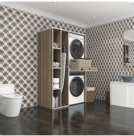 Resim Kenzlife Çamaşır-Kurutma Makinesi Dolabı Gutas Sol Crd 187 120 60 Çekmeceli Banyo Çok Renkli 