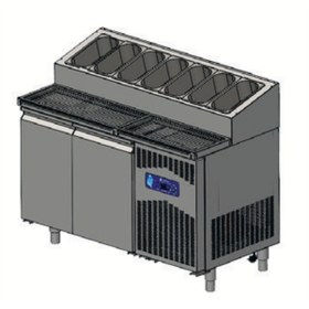 Resim Csa İnox CSA Karacasan (304 Çelik) 141 cm İki Kapılı Pizza Hazırlık Dolabı 