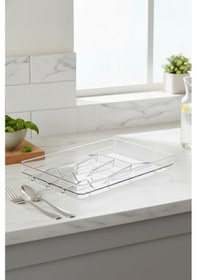 Resim Şeffaf Akrilik Raf İçi Kaşıklık 26,5 34,5 4,5 Cm Şeffaf 