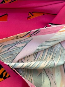 Resim Pembe Desenli Licrakı Astar Giyim Kumaşı Parça Kumaş 150x100 Cm Renkli 