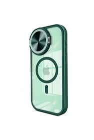 Resim artlab Art İphone 15 Pro Max Kılıf Teleskop Lens Magsafe Silikon Kapak - Koyu Yeşil Lab 