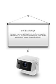 Resim Torima HY350 Gri Taşınabilir Sinema Projektörü 4K 1080P Ev Sineması Bluetooth Android Akıllı Projeksiyon Wifi 
